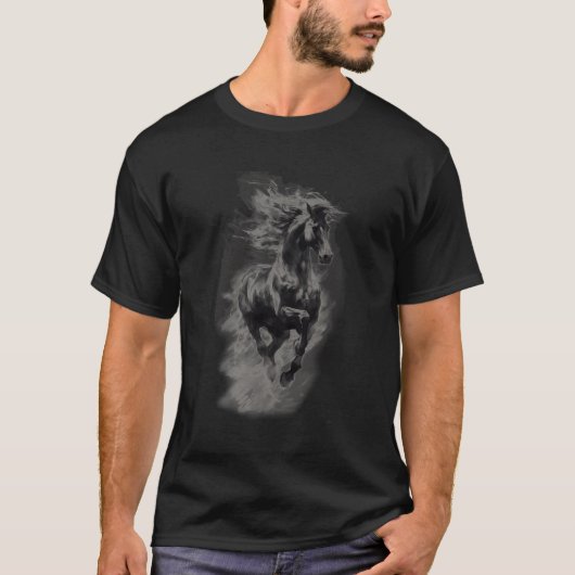女子中国の用美馬シャツ(インク) Tシャツ (正面)