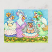 女子会にぴったりなユーモアたっぷりのニワトリグッズ, 田舎の羽のある友達たち Funny ポストカード (正面)