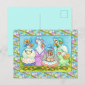 女子会にぴったりなユーモア溢れる鶏のポストカード *カスタマイズ可能。関連商品はSusan Brac ポストカード (正面/裏面)