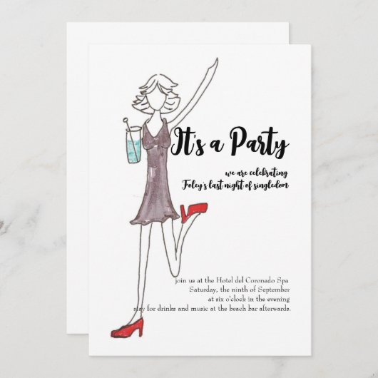 女子会のご案内 招待状 (正面/裏面)