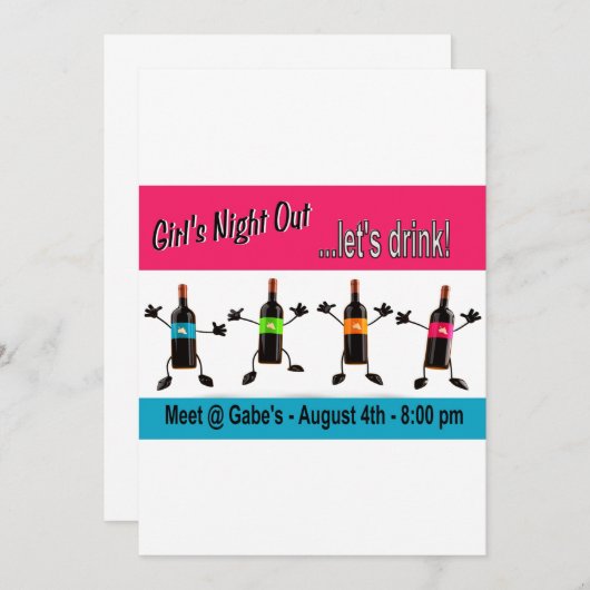 女子会のご案内 招待状 (正面/裏面)