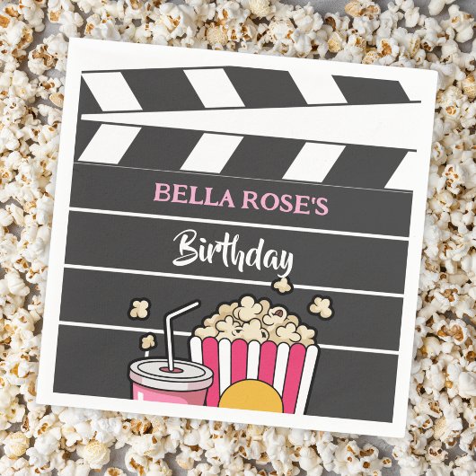 女子会のための映画鑑賞会の誕生日パーティー スタンダードカクテルナプキン