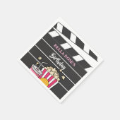 女子会のための映画鑑賞会の誕生日パーティー スタンダードカクテルナプキン (角)