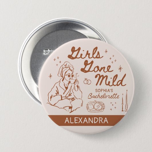 女子会のスパローブに付けるボタン　マイルドな大人のためのデザイン 缶バッジ (正面&裏面)