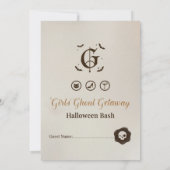女子会のモンスター・ゲットウェイ ハロウィンパーティーの招待状 招待状 (裏面)