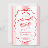 女子会の手描きイラスト 招待状 (正面)