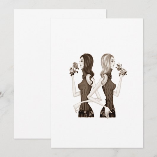 女子会の招待状 招待状 (正面/裏面)