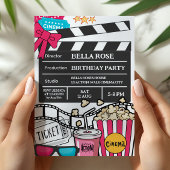 女子会の映画鑑賞会の誕生日パーティー 招待状