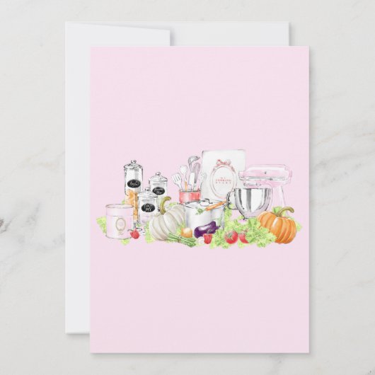 女子会クッキングクラス 招待状 (裏面)