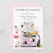 女子会クッキングクラス 招待状 (正面/裏面)