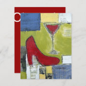 女子会パーティーの招待状 招待状 (正面/裏面)