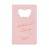 女子会パーティーの景品 レトロなピンクのデイジー クレジットカード栓抜き (正面)