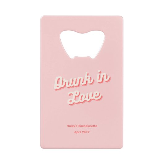 女子会パーティーの景品 レトロなピンクのデイジー クレジットカード栓抜き (正面)