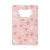 女子会パーティーの景品 レトロなピンクのデイジー クレジットカード栓抜き (裏面)