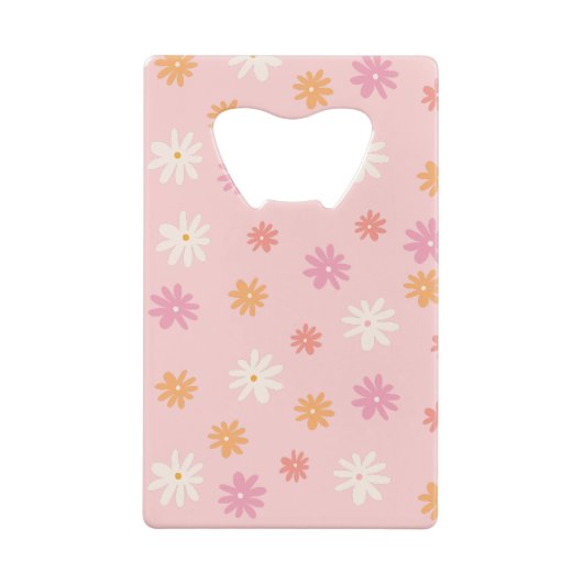 女子会パーティーの景品 レトロなピンクのデイジー クレジットカード栓抜き (裏面)