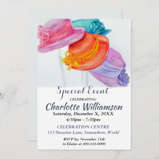 女子会パーティーイベント招待状 招待状 (正面/裏面)