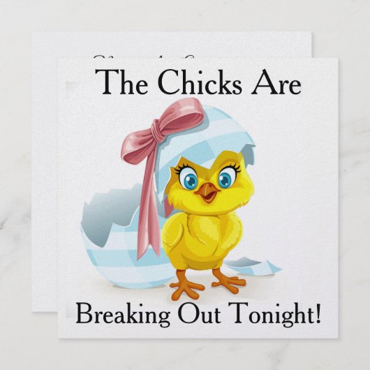 女子会ユーモア / 花嫁パーティー - SRF 招待状 (正面/裏面)