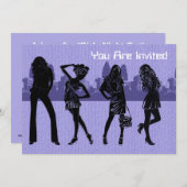 女子会招待状テンプレート 招待状 (正面/裏面)