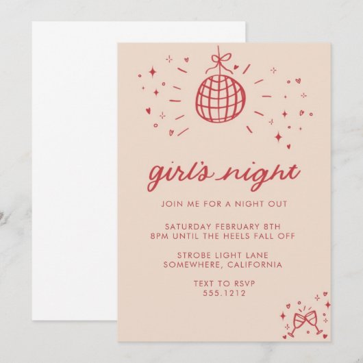 女子会招待 招待状 (正面/裏面)