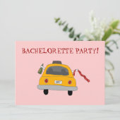 女子会 タクシー ハッピー バチェロレッテ パーティー 招待状 (スタンド正面)