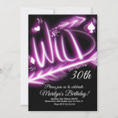 女子会 ネオン 派手 40歳の誕生日パーティー なんでもOK 招待状 (正面)