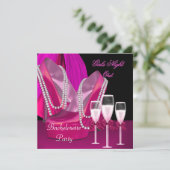 女子会 ピンクの靴 ハイヒール ワインボトル 招待状 (スタンド正面)