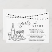 女子会 ワインチェックとチーズボードパーティー I 招待状 (正面/裏面)