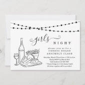 女子会 ワインチェックとチーズボードパーティーI 招待状 (正面)