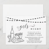 女子会 ワインチーズ鑑賞パーティーI 招待状 (正面/裏面)