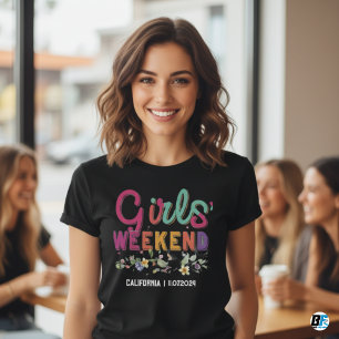 女子会 旅行用Tシャツ オーダーメイド 場所 日付 Tシャツ
