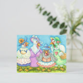 女子会　田舎の愉快な友達たち　ユーモア ポストカード (スタンド正面)