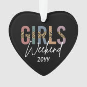 女子会 週末 チーター柄 女子旅 オーナメント (正面)