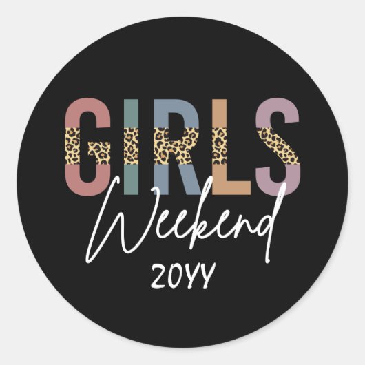 女子会 週末 チーター柄 女子旅 ラウンドシール (正面)
