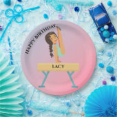 女子体操の誕生日プレートパーソナライズされた ペーパープレート (パーティー)