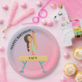 女子体操の誕生日プレートパーソナライズされた ペーパープレート (パーティー)