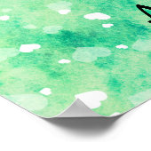 女子体操ウォーターカラー浮動ハート ポスター (角)