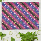 女子体操クリスマスツリー キッチンタオル (折り畳み)