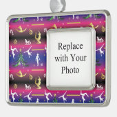 女子体操クリスマスツリー シルバープレートフレームオーナメント (左)