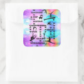 女子体操スキルクロスワードステッカー スクエアシール (バッグ)