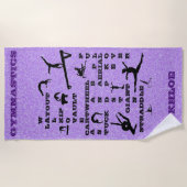 女子体操スキルクロスワードビーチタオル ビーチタオル (正面)