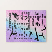 女子体操スキルパステルスターズクロスワード ジグソーパズル (横)