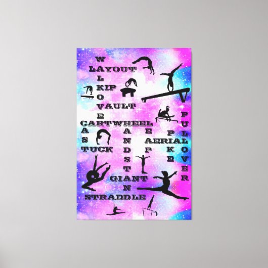 女子体操スキルラージキャンバスアート40" x 60" キャンバスプリント (正面)