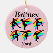 女子体操パーソナライズされたオーナメント セラミックオーナメント (裏面)
