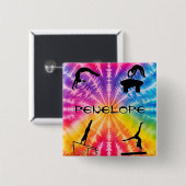 女子体操レインボータイダイ 缶バッジ (正面&裏面)