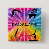 女子体操レインボータイダイ 缶バッジ (正面)