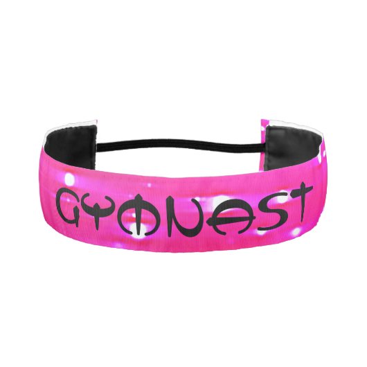 女子体操体操ピンク非ヘッドバスリップまたは滑ることンドン アスレチックヘッドバンド (正面)