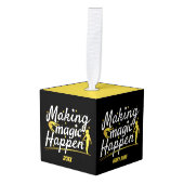 女子体操魔法発生引用文 キューブオーナメント (正面アングル)