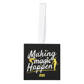 女子体操魔法発生引用文 キューブオーナメント (正面)