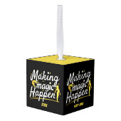 女子体操魔法発生引用文 キューブオーナメント (裏面アングル)