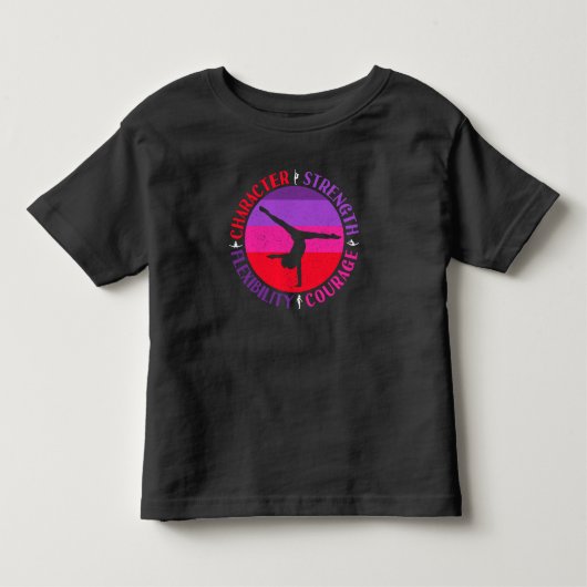 女子体操 キャラクター 強さ 勇気 トドラーTシャツ (正面)